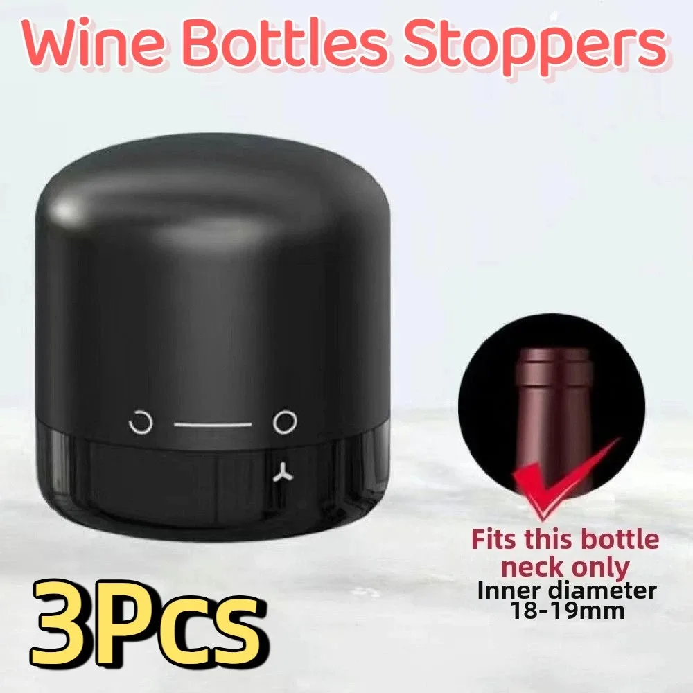 

3Pcs Leak Proof Red Wine Bottles Stoppers Reusable Vacuum Champagne Bottle Stopper Mini Silicone Sealed Bottle Stopper