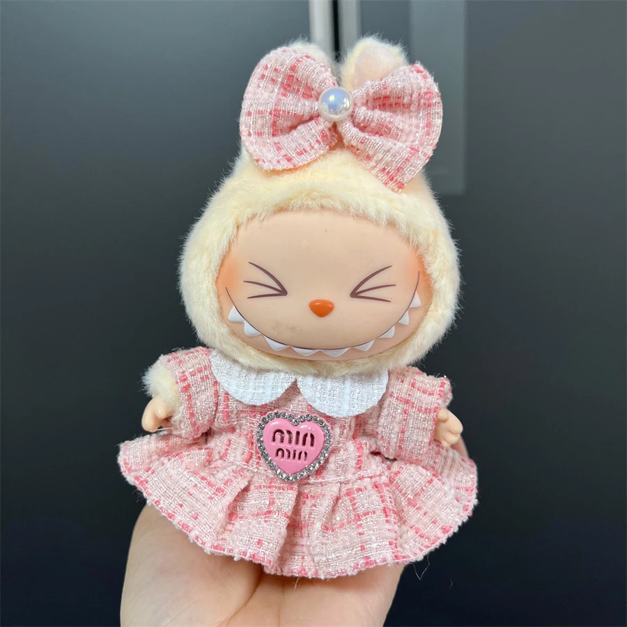 17 cm Labubu Poppenkleertjes Leuke Mode V1V2 Idool Kleding DIY Kids Gift Labubu Jurk Mantel Gift Kleding Haaraccessoires Ropa