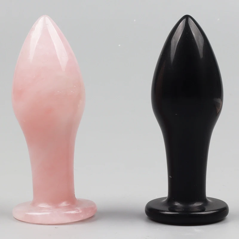 crystal carvings butt plug custom Yoni Wand quartz crystal black obsidian Anal plug