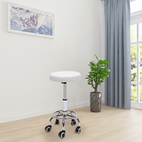 Bar Lift Chair Adjustable Height 44-57cm White Suitable For Use At Home Office Bars Spas, Beauty Salons And Massage Parlors