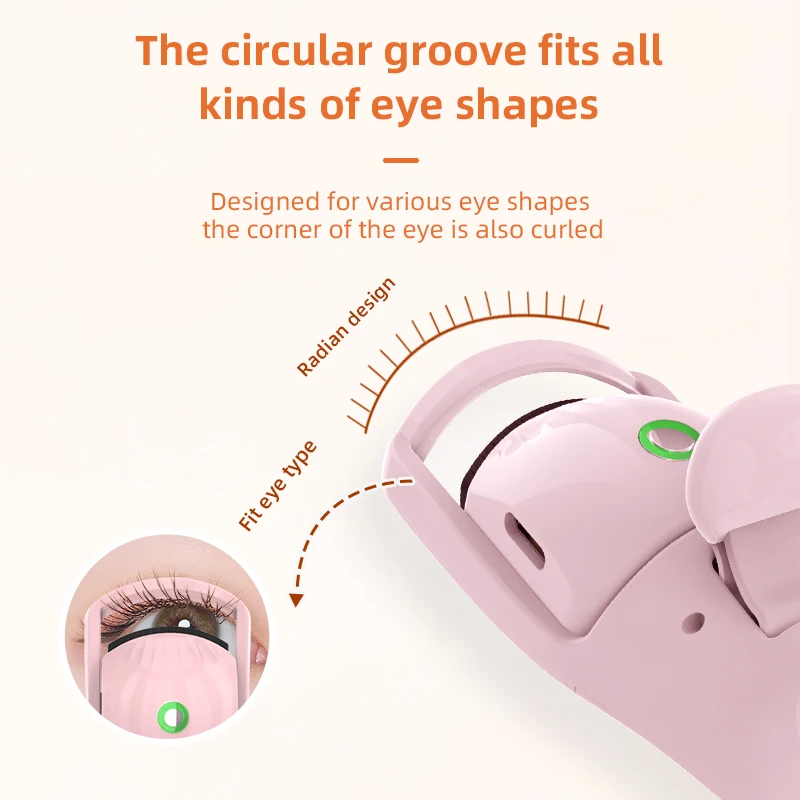 

Portable Heated Eyelash Curler Fast Heating up Naturally Lashes Curling