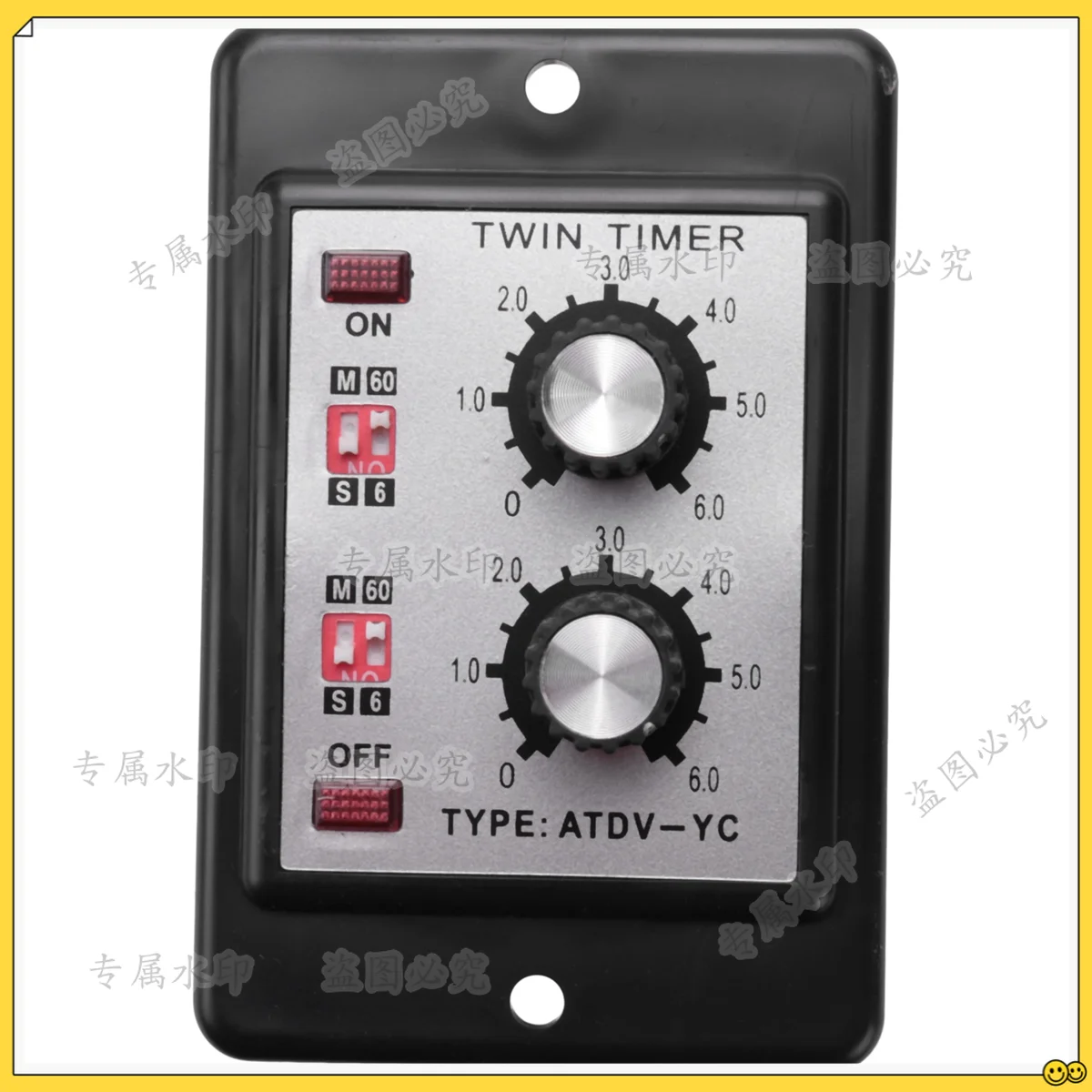 On Off Twin Timer Relay Knob Control Time Switch ATDV- 6S-60M Relay Board AC 110/220V Electrical Access(AC110/220V)