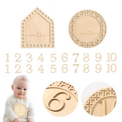 11pcs/set Wooden Baby Milestone Cards Bohemian Style Milestone Memorial Monthly Baby Commemorativenir Newborn Photo Accessories