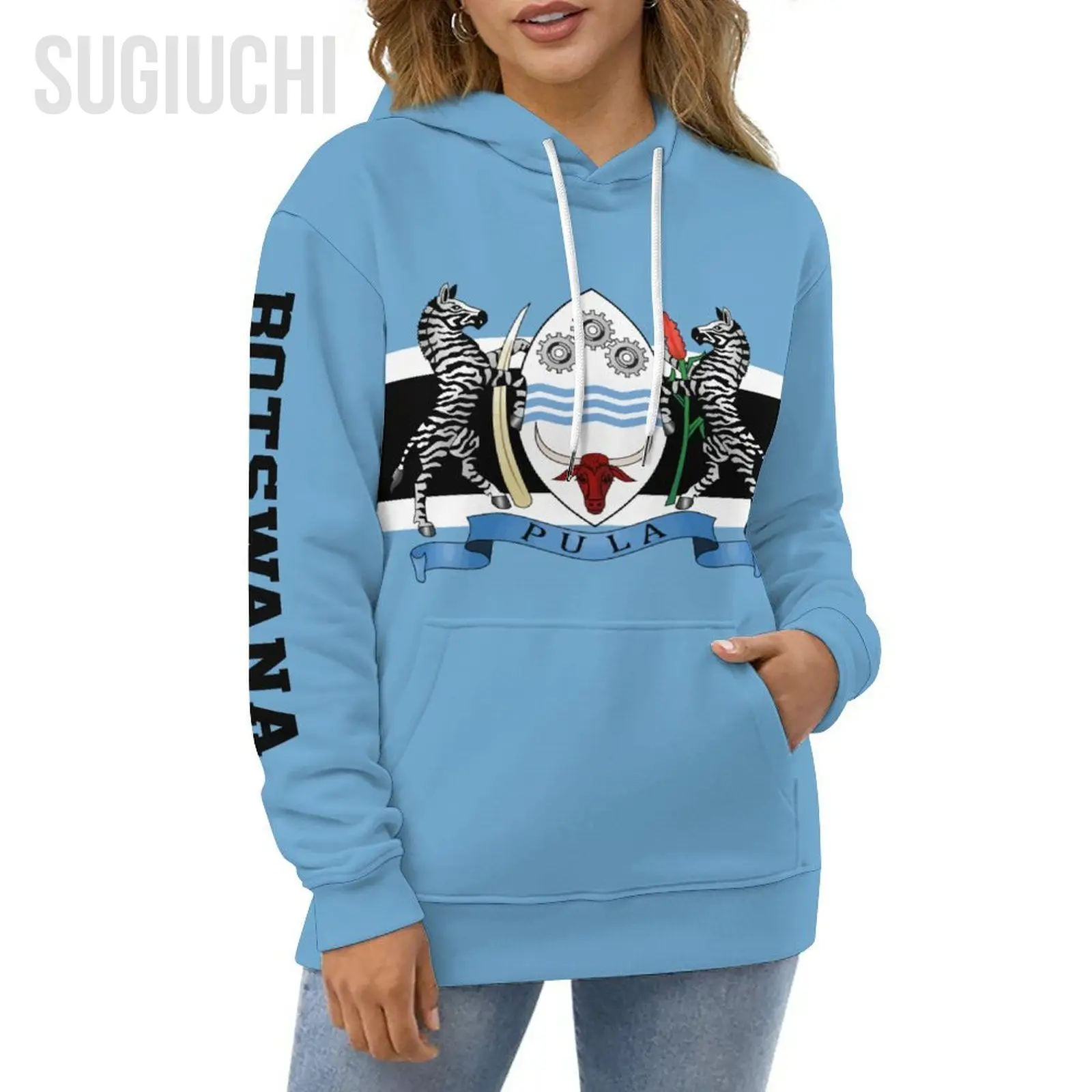 Unisex 3D Hoodie Botswana Flag Men Women Polyester Harajuku Sweatshirt Pullover Hoodies Casual Cool