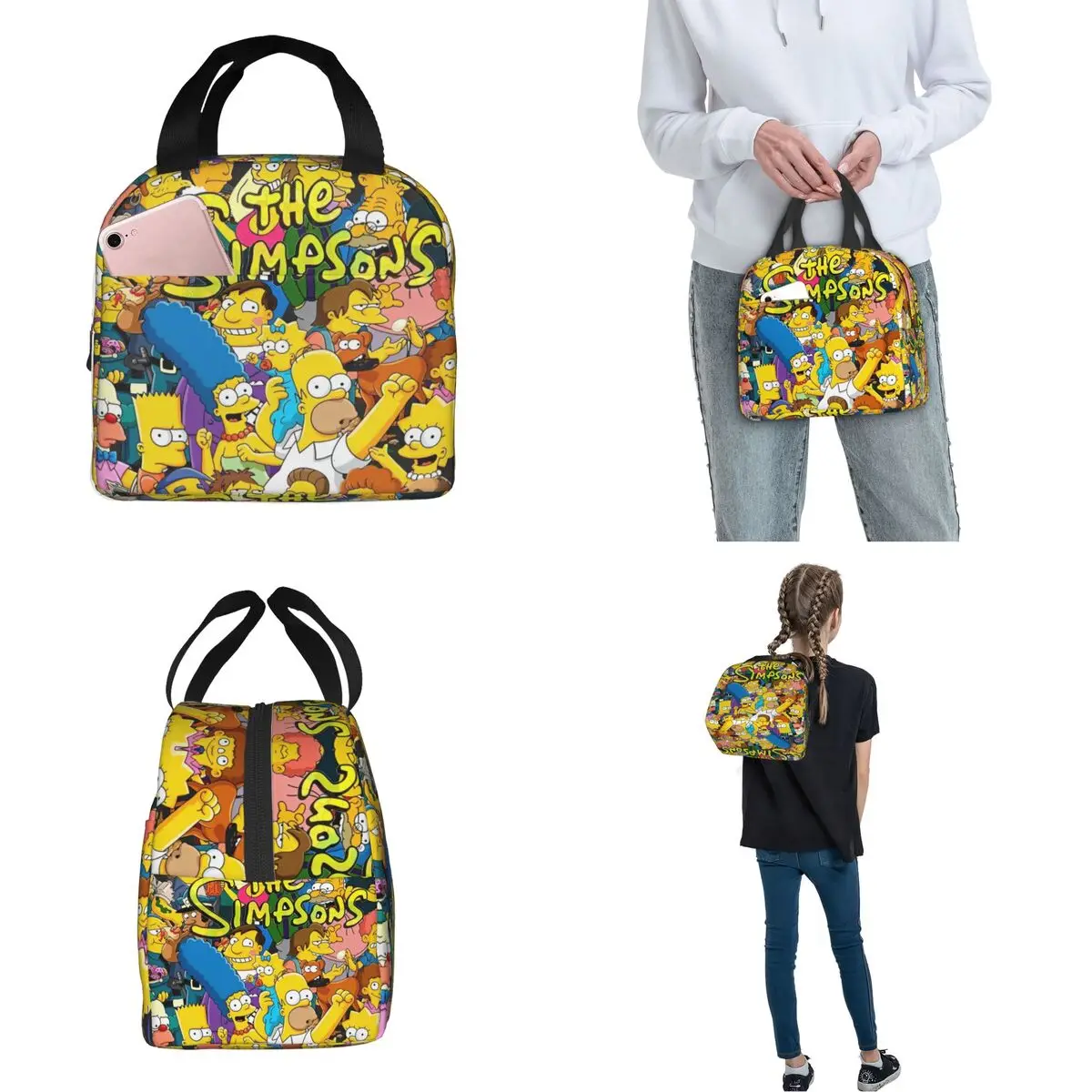 The S-Simpsons Thermal Insulated Lunch Bags for Office Portable Food Container Bags Thermal Cooler Lunch Box