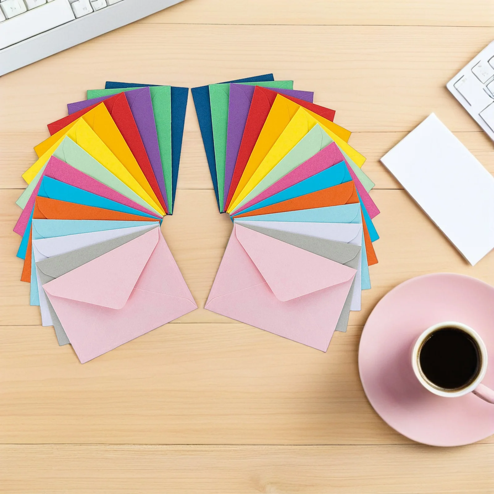 50 szt. Kolorowe koperty papiernicze do pisania, kaligrafii, listów, zaproszeń, kartek, pojemnik na małe prezenty, organizer