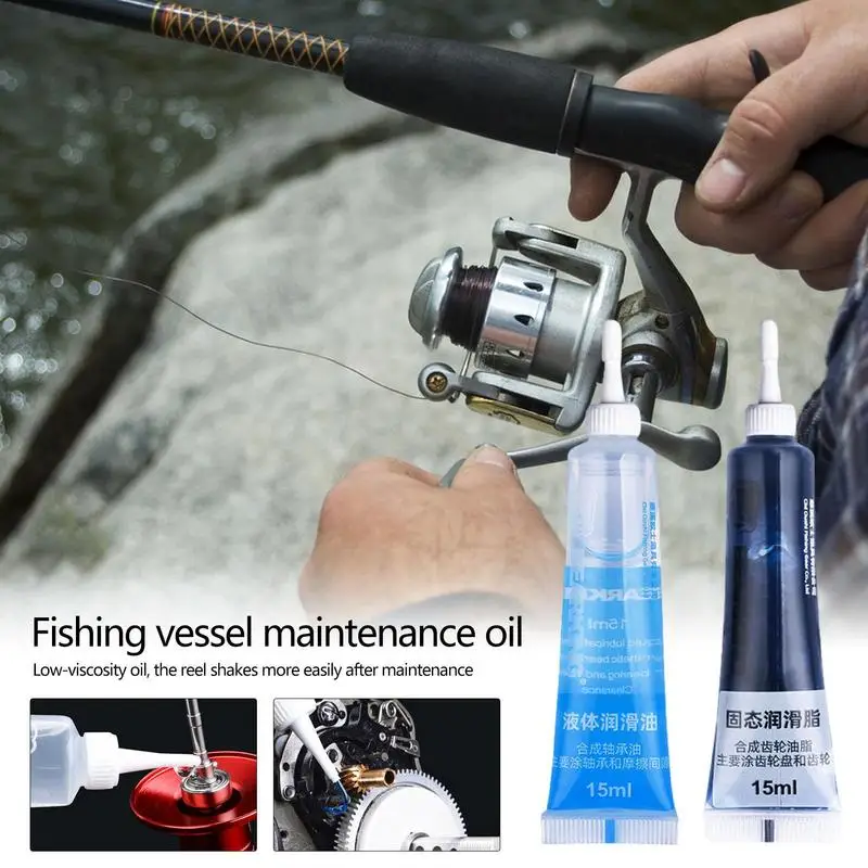 2pcs 15ml Fishing Reel Lubricant Reel Care Butter Grease Reel Oil And Lube Angler Pack For All Types Of Fishing Reels Fitting