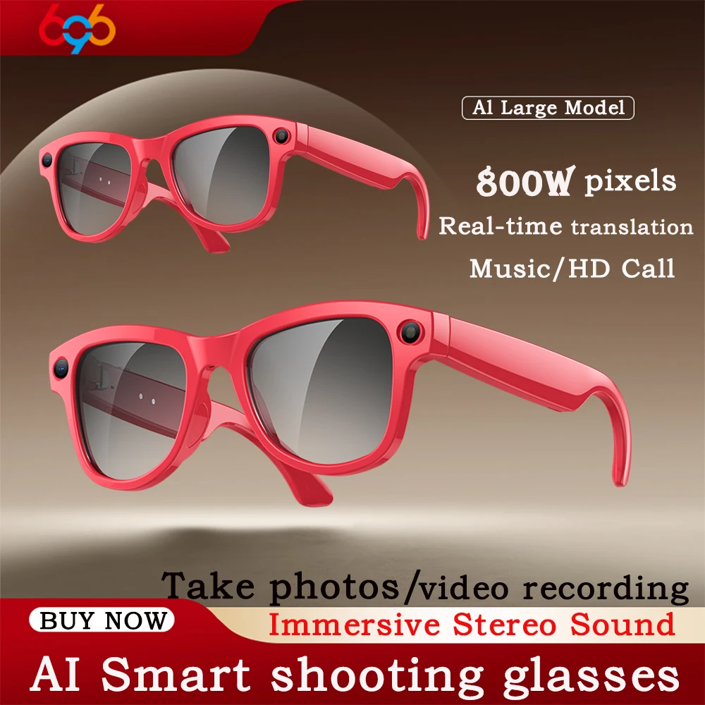 

High-level Smart Glasses 800W Pixel 4K Camera Take A Photo Video Recording Real-time Translation EIS Anti Shake Blue Tooth Call