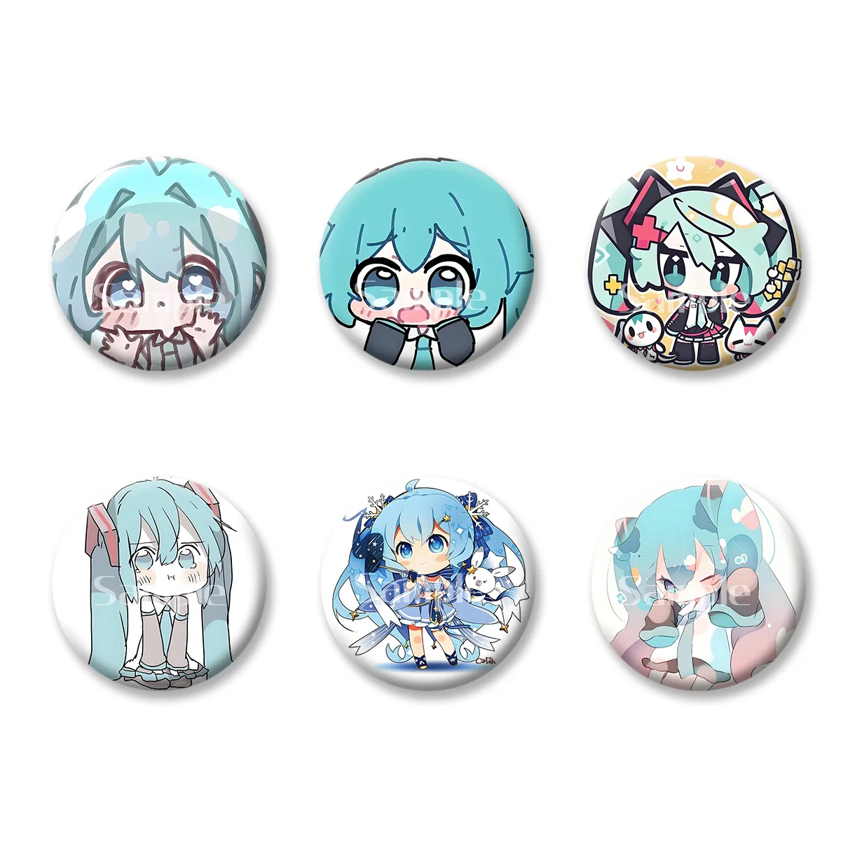 

Japanese Anime Cartoon Characters Cute Style Flash Badge Cards Souvenir Keychains Makeup Mirror Fridge Magnet ACG Accessories