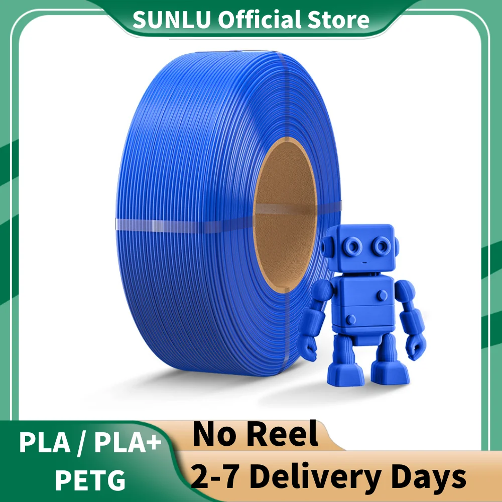 SUNLU PETG/PLA/PLA+ 3D-Drucker-Filament 1,75 mm 1 kg, keine Blasen, keine Rolle, Umweltschutz für FDM-3D-Druckfilamente