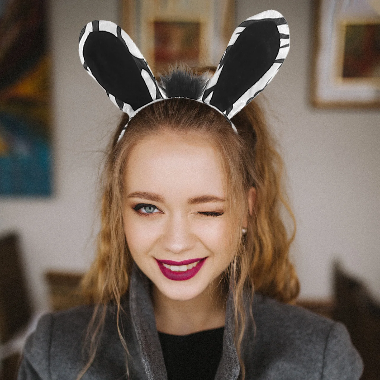 

Cartoon Ear Headband Kit Cosplay Halloween Christmas Party Accessories Hair Clasp Set Animal Headband Tail Costume