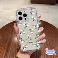 For Vivo X100 X100s X90 X80 X70 X50 Pro Ultra X60 X30 X27 X23 Phone Case Flower Cute Round Transparent Airbag Back Cover