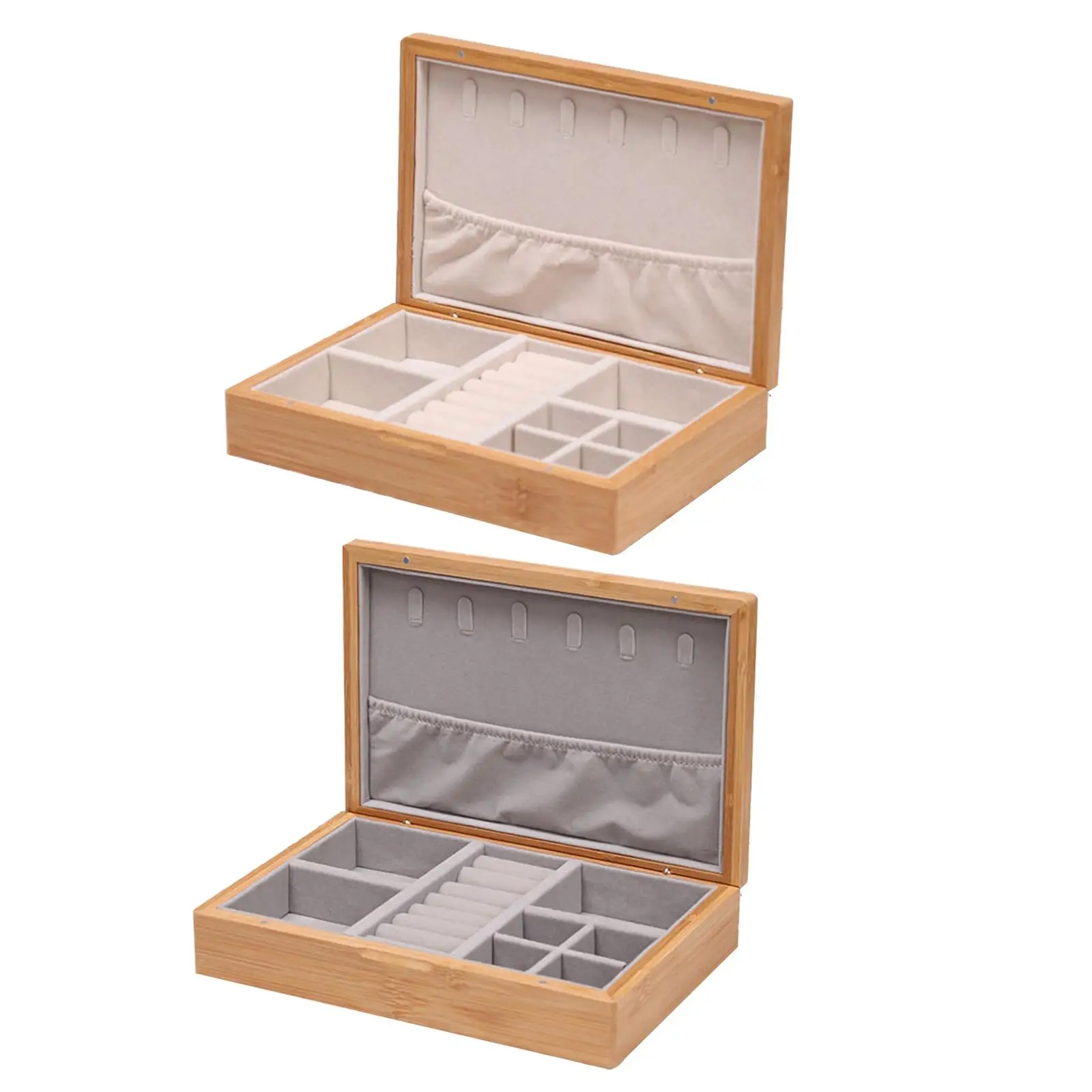 

Деревянная шкатулка для ювелирных изделий, портативный элегантный прямоугольный органайзер для колец, ожерелий, часов, сережек-гвоздиков, подарок для женщин