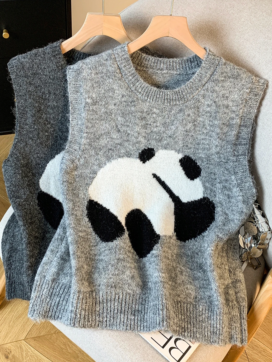 

Свободный вязаный круглый жилет Ne, женская верхняя одежда, свитер, модный многослойный предмет, удобная посадка, модная осенне-зимняя новинка...