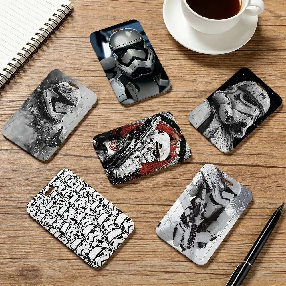 S-Star Wars Stormtrooper - Porta Tarjetas con Cordón, Funda para Tarjeta de Identificación, Porta Credenciales, Porta Pasajes, Correa para Colgar, Regalos, Accesorios para Llaves