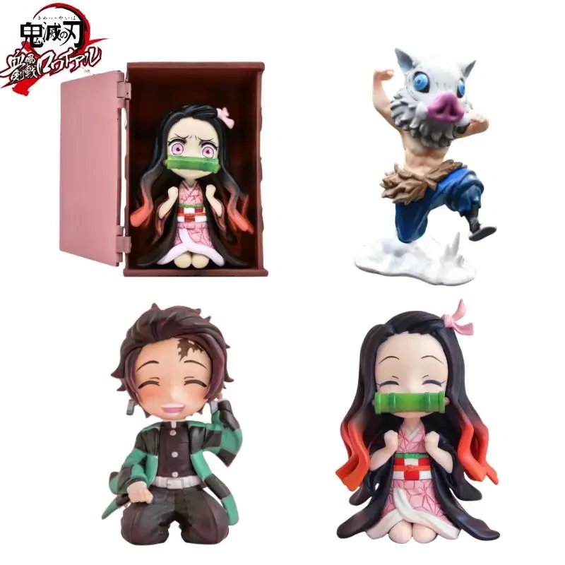 In Voorraad Anime Demon Sayaer Tanjiro Kamado Nezuko Kamado Inosuke Hashibira Demon Sayaer Handheld Model Ornament Daily Gift en ys