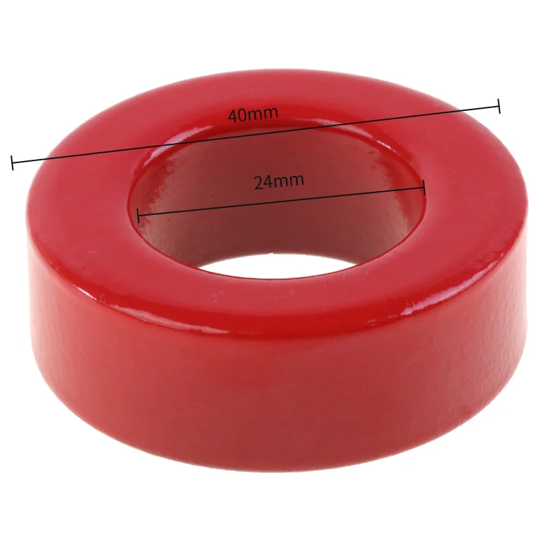 T157-2 Iron Ferrite Toroid Cores Red Ring Low Permeability 40x24x14.5mm for Inductors Iron Powder Core·