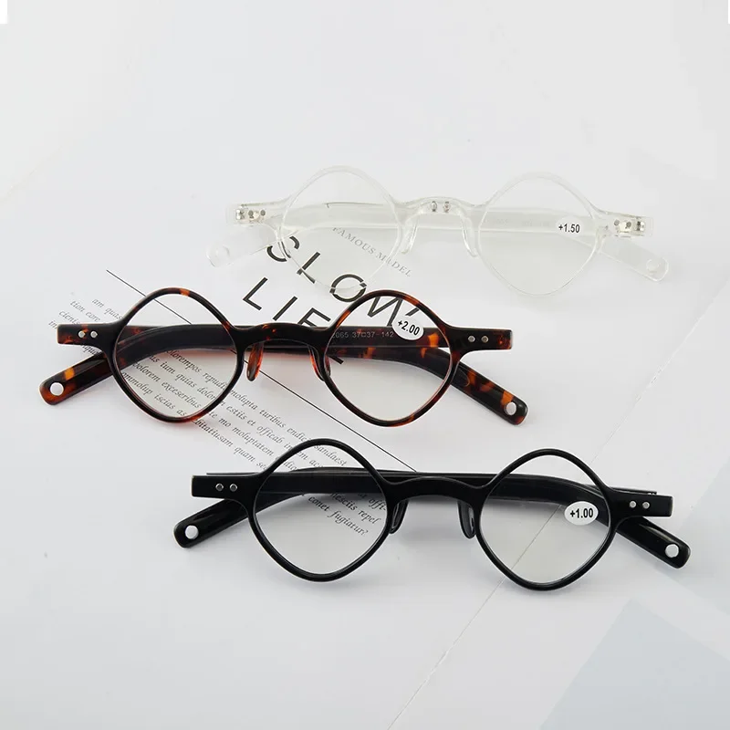 TR Tiny Transparent Reading Glasses Men's Eyeglasses Frame Retro Anti Blue Square Eyeglasses Smart Men's Glasses For Reading +4