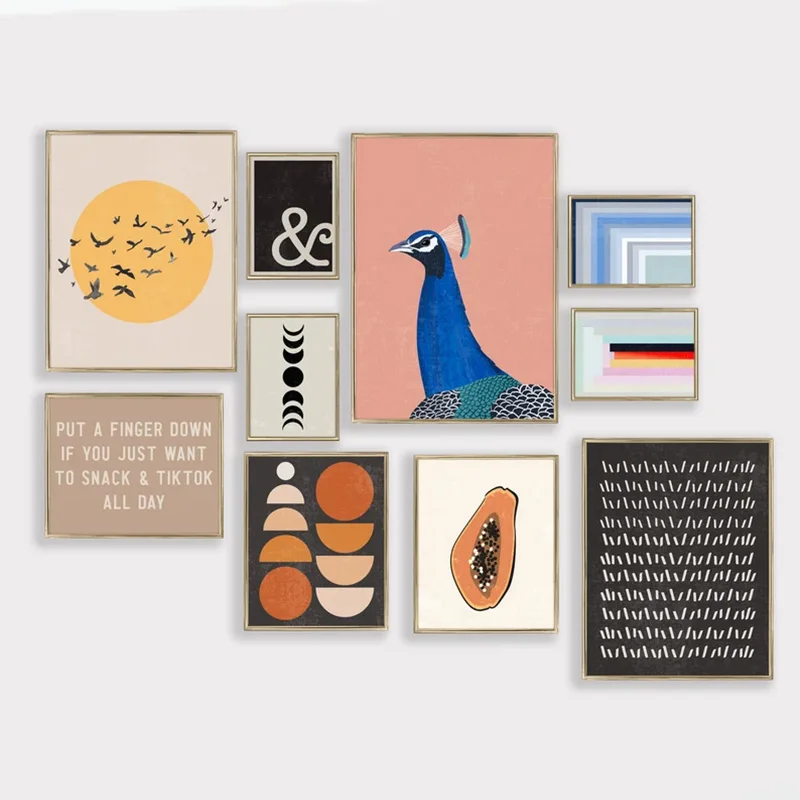 

Colorful Abstract Eclectic Poster Mid Century Modern Art Kikiandnim Canvas Painting Bedroom Gallery Exhibition Wall Art