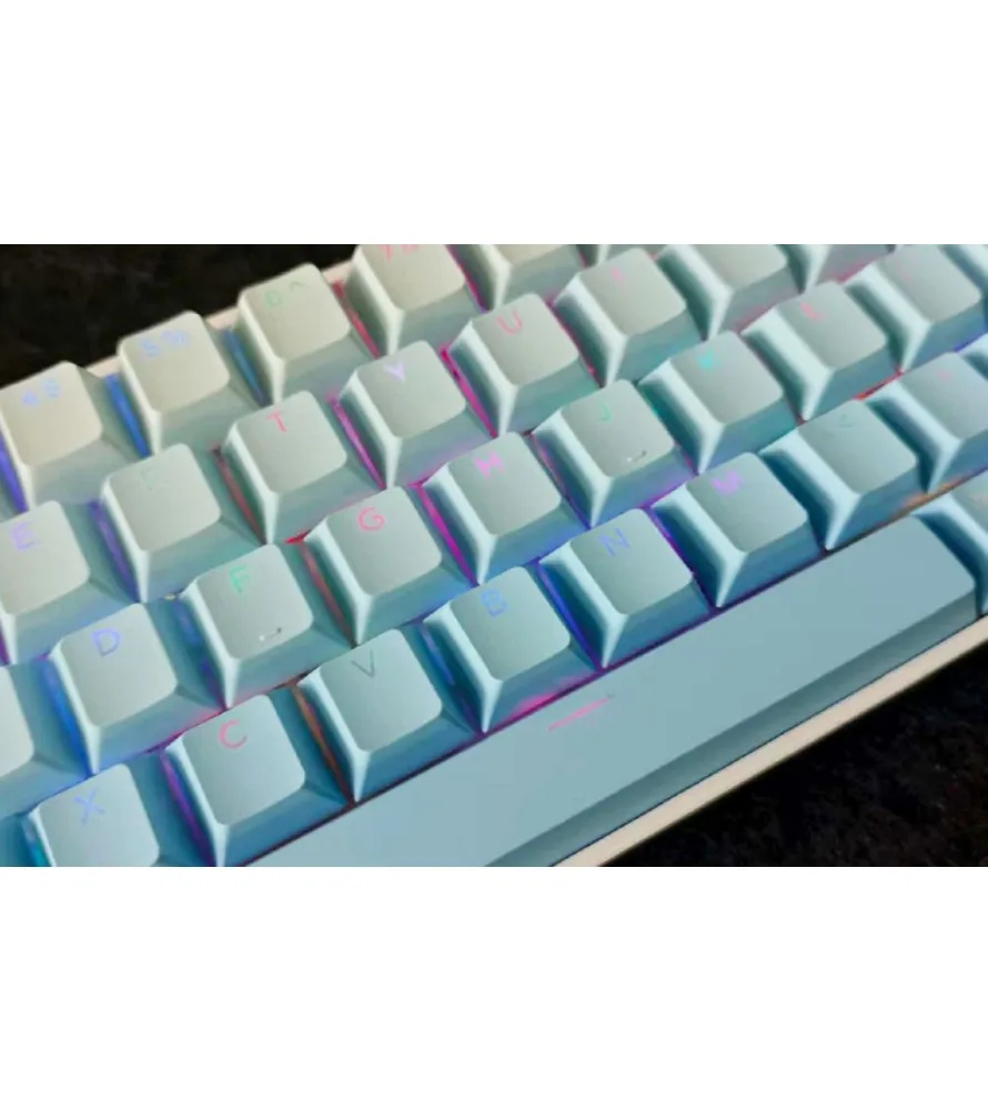 133 key full set of customized mechanical keyboard keycaps Fog blue is engraving a gradual change of personalized keycaps
