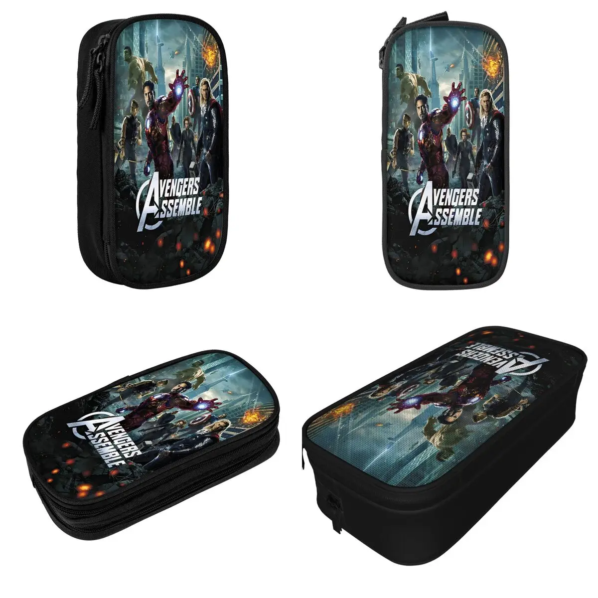 The Avengers Heros Hero Kid's Pencil Case Double Layer Large Capacity School Accessories Pencil Box Amazing Gift for Children