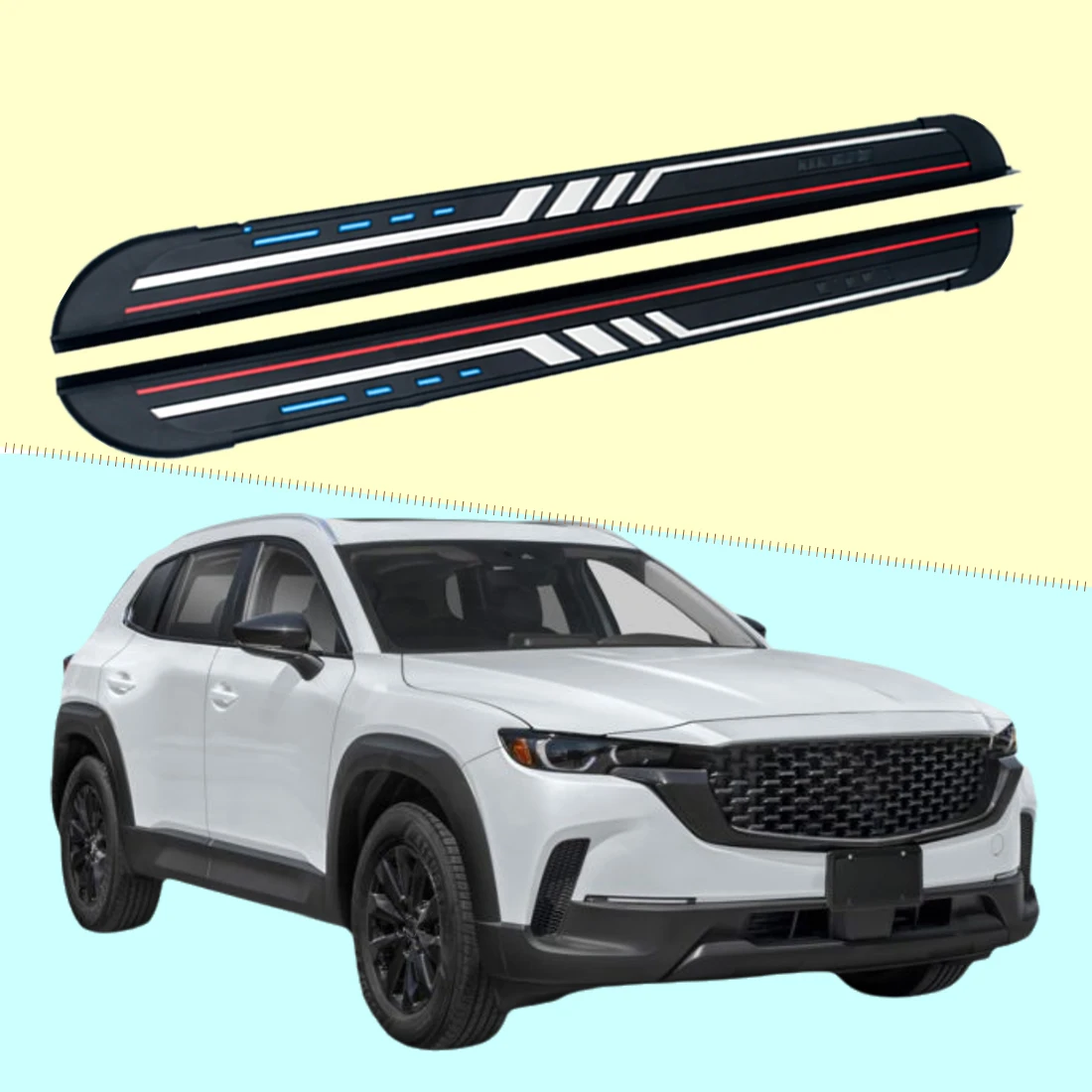 

2PCS Side Step fits for Mazda CX-50 2022 2023 2024 Running Board Nerf Bars Stairs Aluminium Pedal