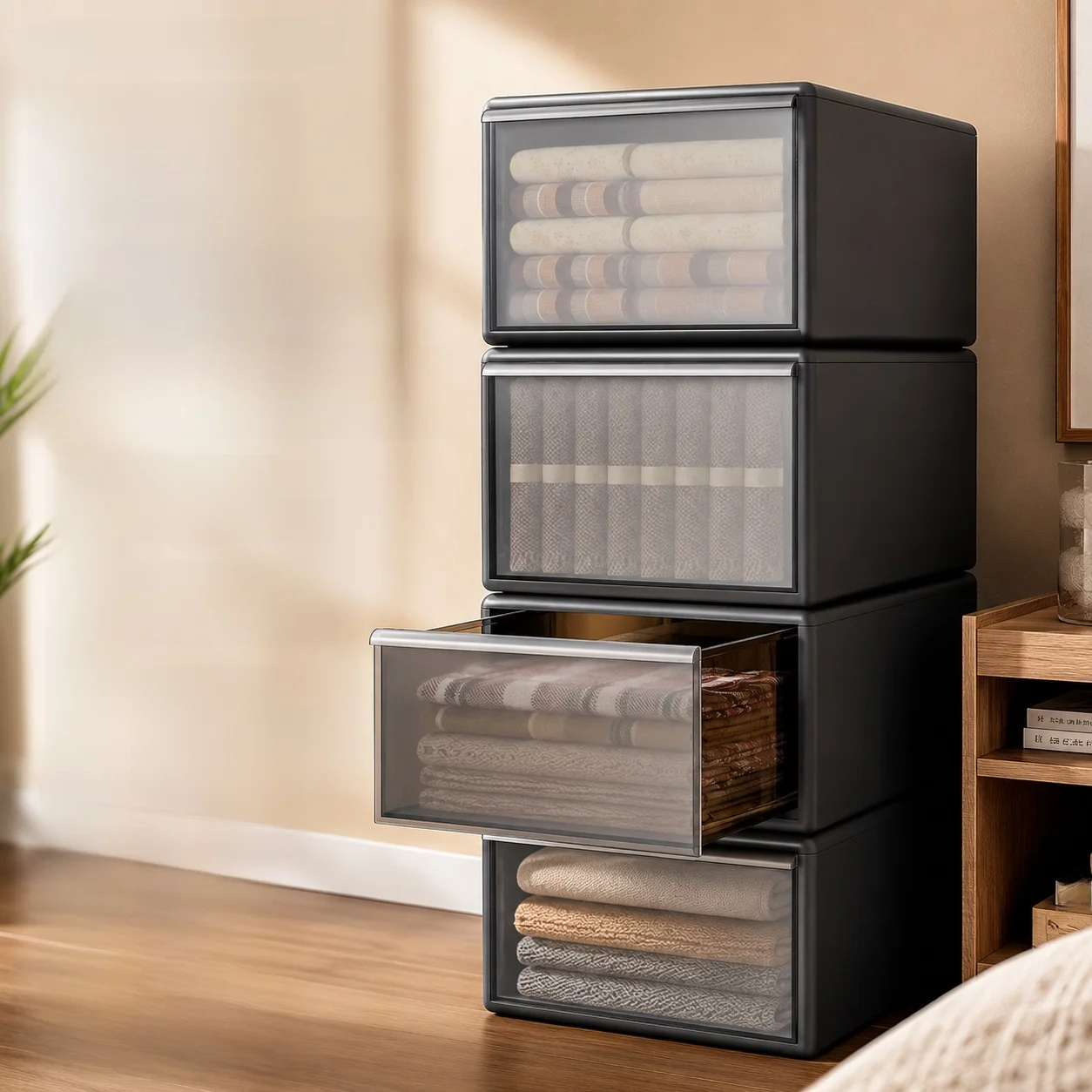 transparent-plastic-clothes-storage-box-drawer-style-underwear-organizer-home-use-classification-storage-container-japanese-s