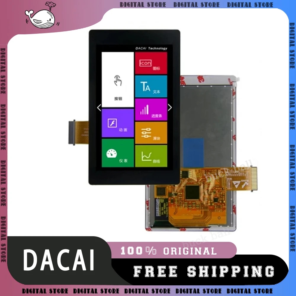 DACAI 4.3inch Ultra-Thin IPS LCD Screen Custom 480*800 Resolutionl 5V Medical Grade Touch COF TFT Color Serial Display Screens