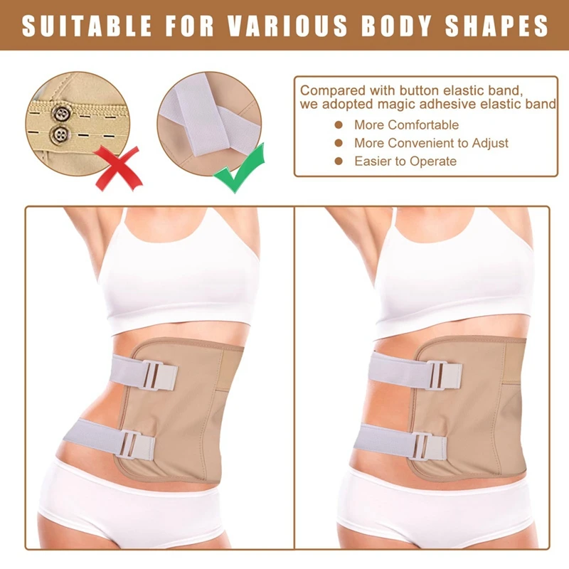 2Piece Reusable Castor Oil Pack Kit Adjustable Leak-Proof Castor Oil Belt Pack With Magic Adhesive Khaki