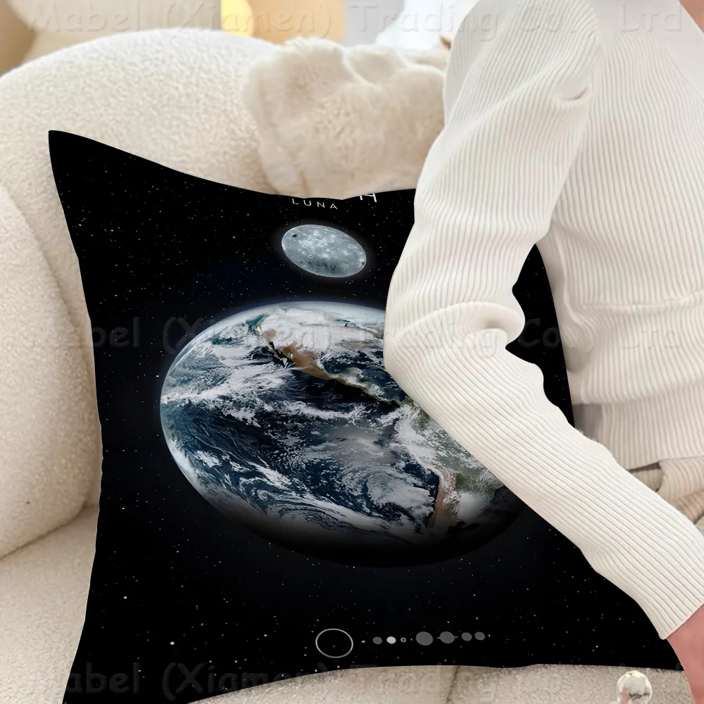 Planets And Universe Retro Space Mar Venus Moon Pillow Gifts Home Office Furnishings Bedroom Sofa Car Cushion Cover Case 45x45cm