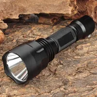 Banggood Brand New Aluminum Alloy C8 800Lum XM-L T6 1 Mode or 5 Mode White Light LED Torch 18650 Flashlight