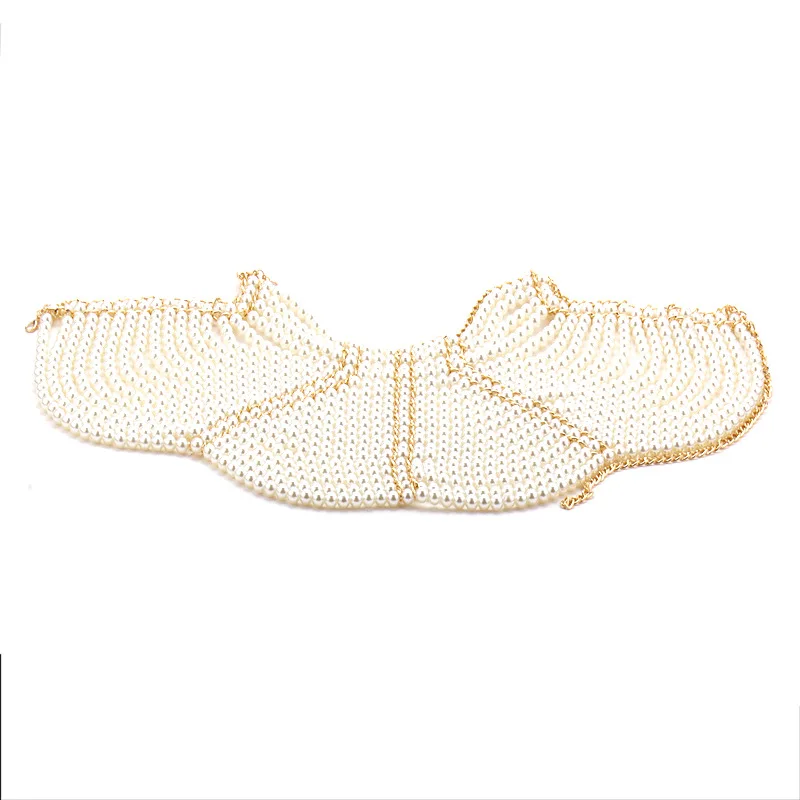 New arrival, hot selling, popular pearl handmade shoulder chain, popular necklace in Europe and America, strong chain, multi-lay