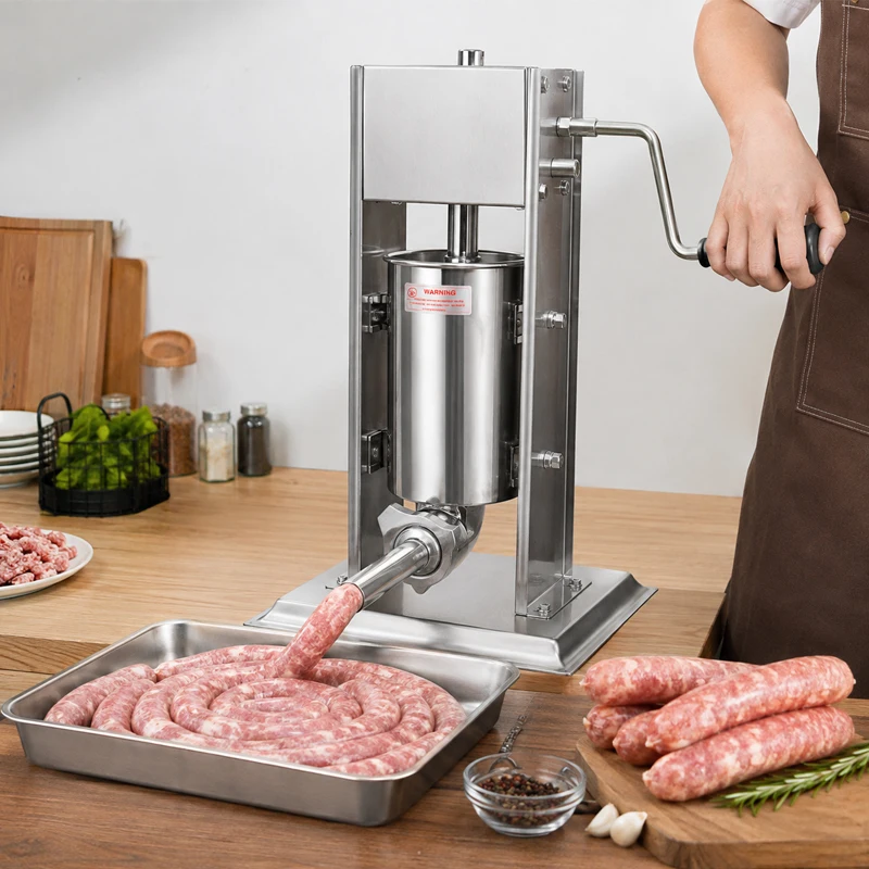 Home Use Hand Crank Sausage Filler Vertical Sausage Stuffer Machine DIY Sausage Making Equipment No Electric Needed