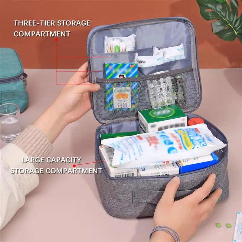 Portable Medicine Storage Bag Travel First Aid Kit Medicine Bags Organizer Camping Outdoor Emergency Survival Bag Storage Bag