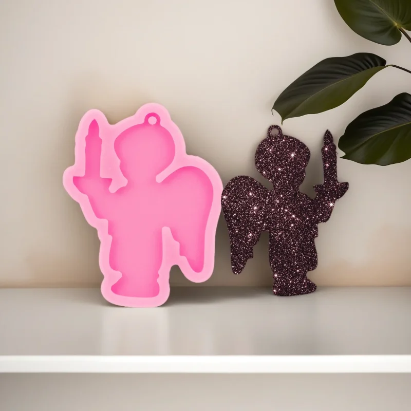 

DIY Silicone Angel Boy Mold for Epoxy Resin Jewelry Craft Fairy Keychain Mould