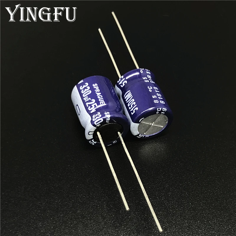 5Pcs/50Pcs 330uF 25V SPRAGUE 515D Series 10x12.5mm 25V330uF High quality Audio Capacitor Aluminum Electrolytic Capacitor