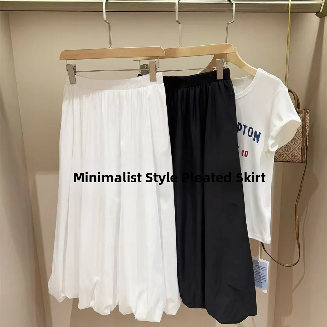 

High Waist Loose Fit Floral Skirt mat Sle Elastic Waist Spring Summer Women's Faion A-Line Midi Skirt