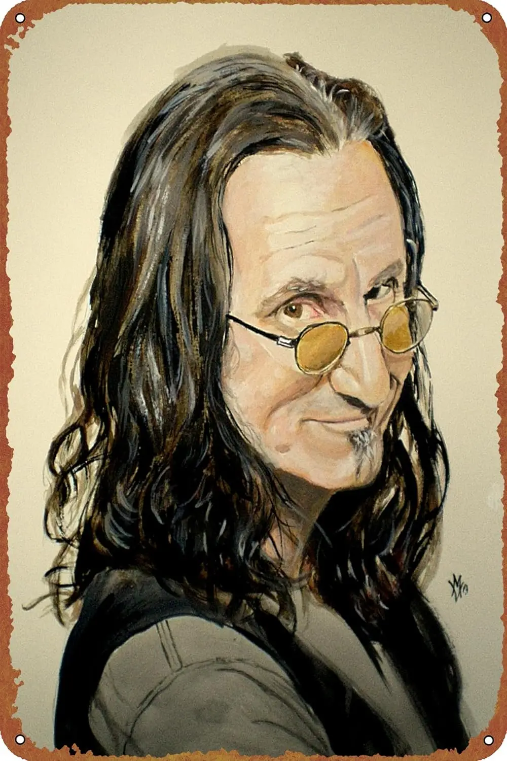 Geddy Rush Poster Tin Sign Cafe bar Home Wall Art Decoration Retro Metal Tin Sign 8x12 inch