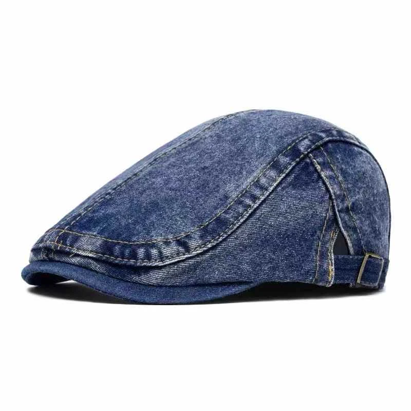 

Vintage Washed Denim Korean Style Unisex Beret - Winter Sunshade Hat for Outdoor Sports (Women/Men) Berets Solid Color Casual