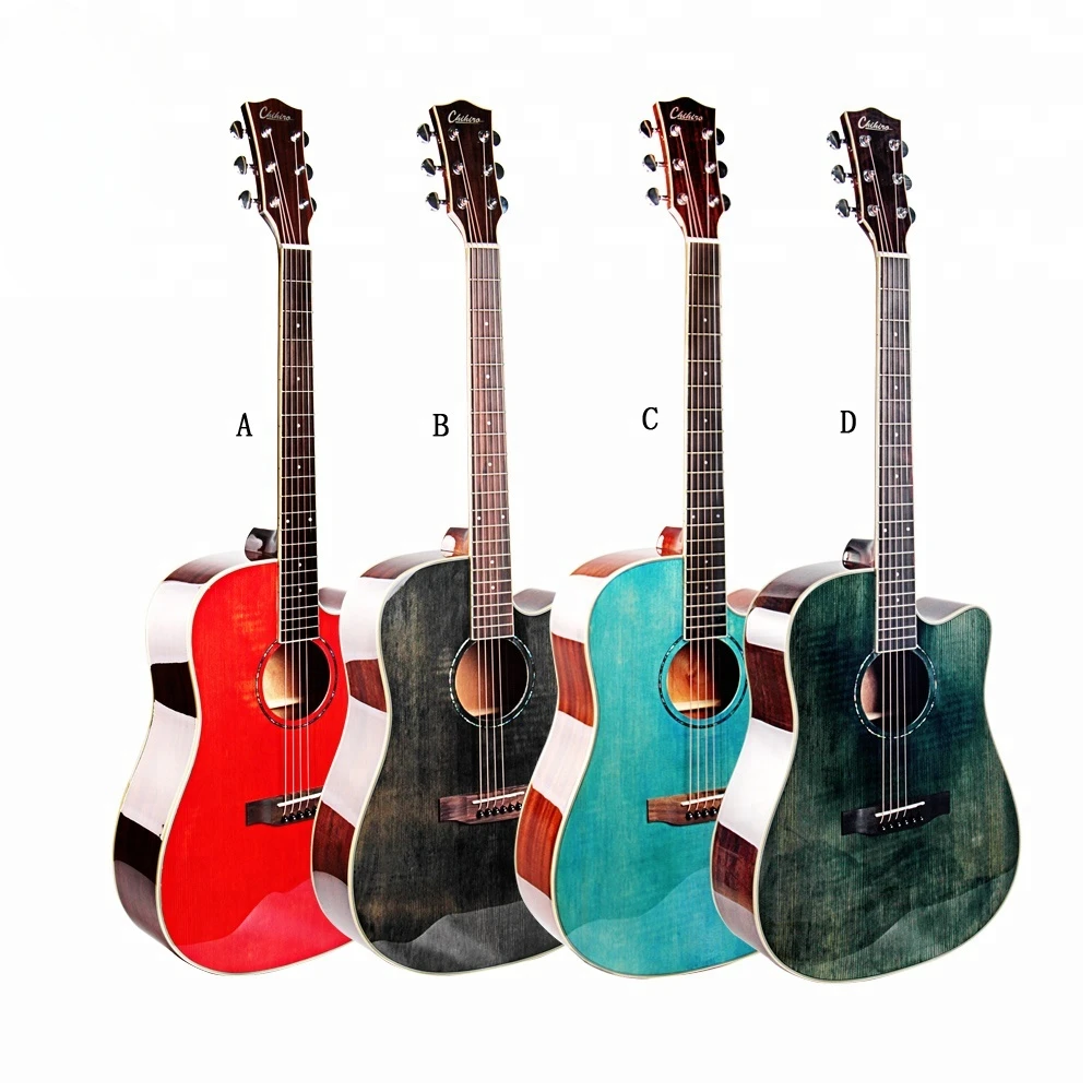 

Newest Hot Sale 41 Inch Cutaway Green Blue Red Brown Color Spruce Top Mahogany Back High Gloss Diy Ukulele Used Acoustic Guitar