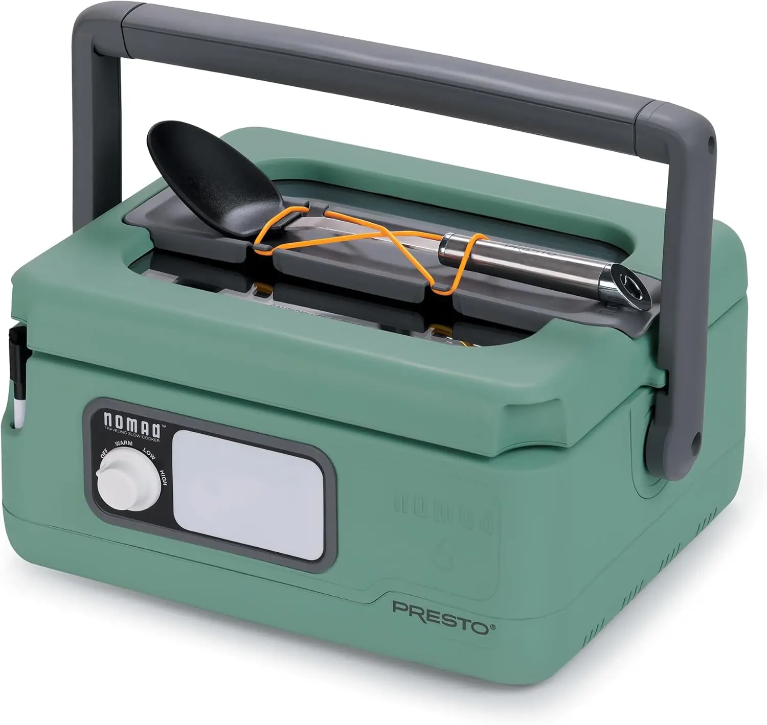 06016 Nomad Travel slowcooker van 6 liter, afsluitbaar deksel, droog uitwisbaar bord, groen