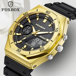 FOXBOX 2024 New Quartz Watches Men Fashion Luxury Digital Mens Watch 50M Waterproof Sports Luminous Male Wristwatch Reloj Hombre