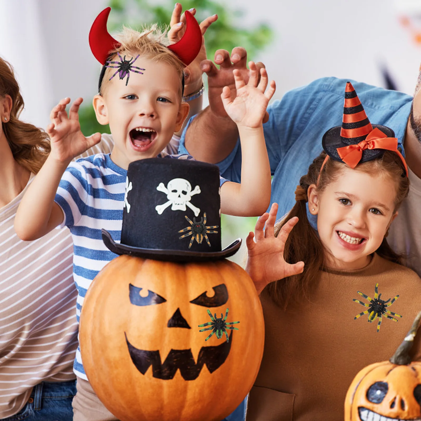 

20 шт. плюшевых пауков для Хэллоуина, 90 см, для декора дома, сада, офиса, дома с привидениями, жуткое украшение