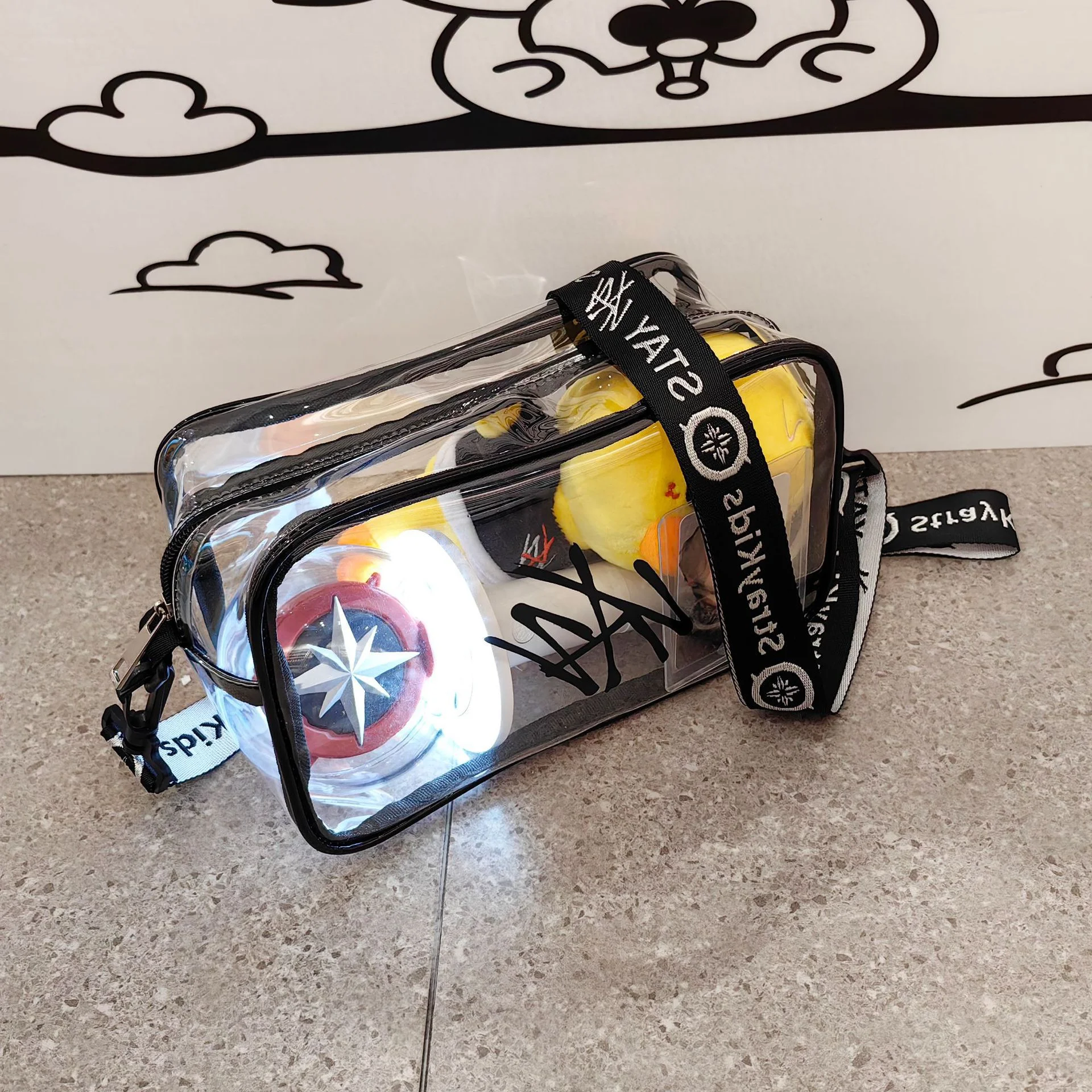 Straykidsing Transparent Crossbody Bag Kpop Concert Peripheral Daily Travel Shoulder Bag Korean Kawaii Ita Bag Cute Girl PVC Bag