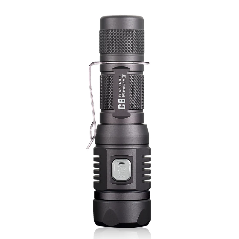 New JetBeam C8 PRO  LED Flashlight  1200LM Max 230M AdjustableFlashlight with 18650 Battery for Camping Hunting