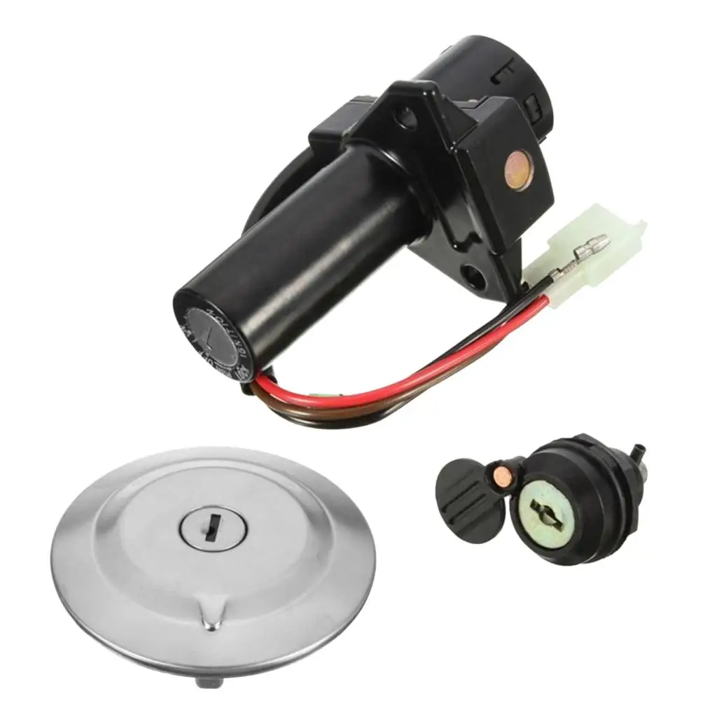 Motorcycle Ignition Switch Fuel Gas Cap Cover Seat Lock Key Set Kit for 02-13 Yamaha YBR 125