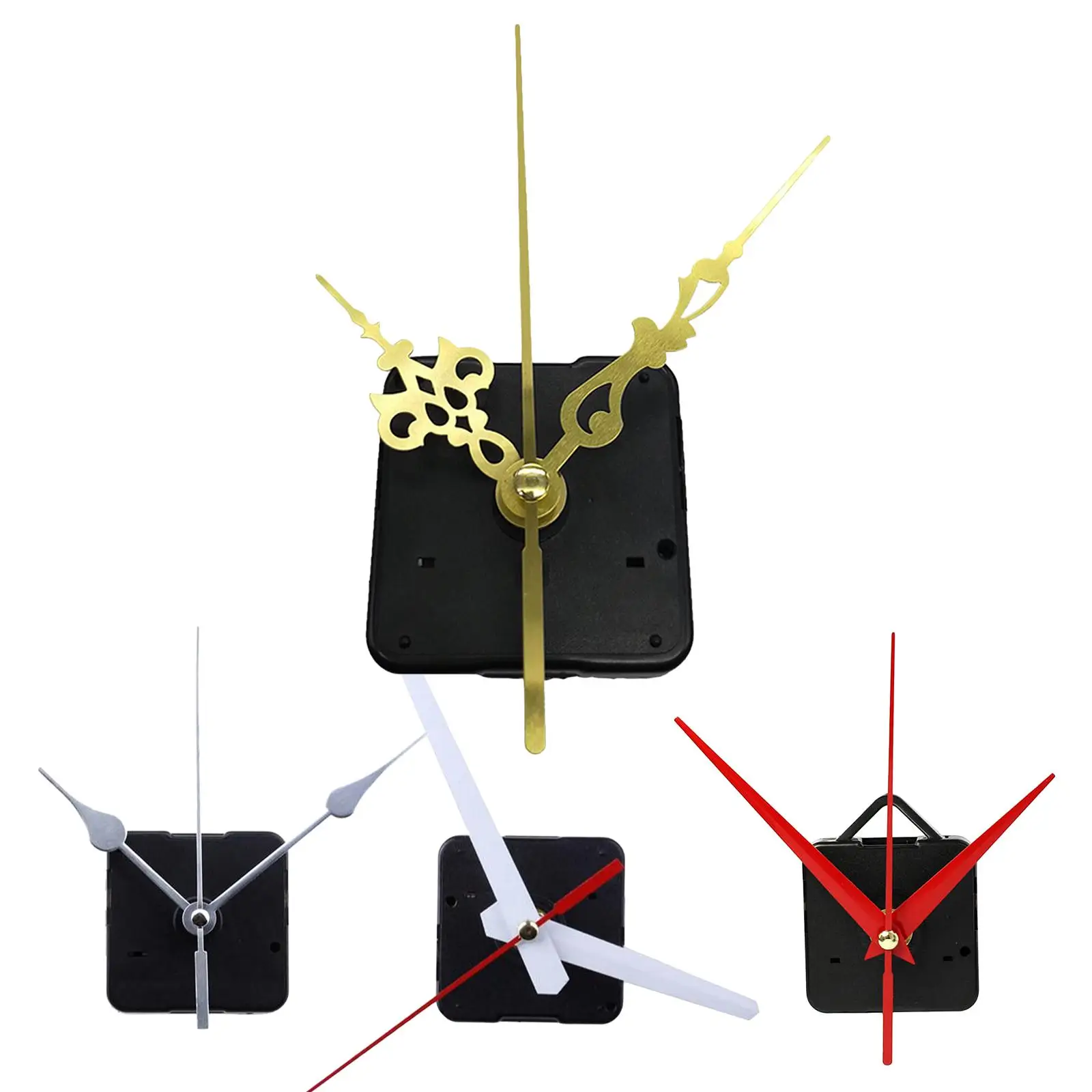 Quartz Wall Clock Movement Replacement Kit with Long Hands for DIY Repair Craft Making High Torque Spindle