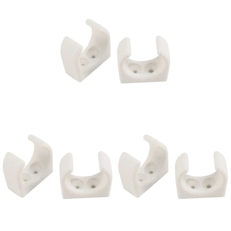 6 Pcs Nylon Ladder Clip Boat Hook Clip For Size 1-1/4Inch Diameter Per Set UV Marine Accessories Yacht Boat,White