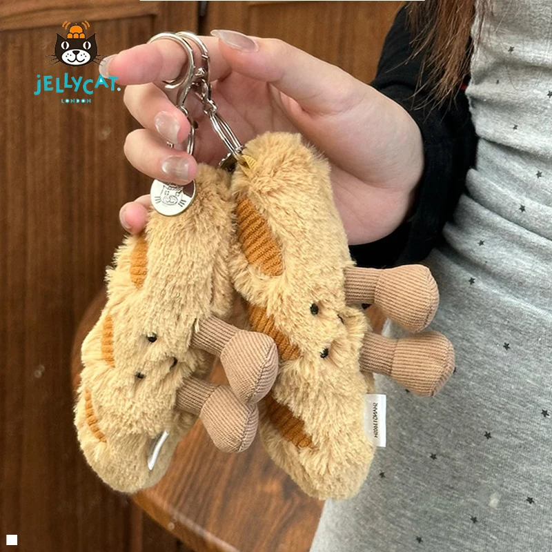 【En Stock】 Jellycat Amusant Mignon Baguette Sac Pendentif Avec Sac Baguette Porte-clés Peluche Poupée Anniversaire Noël 2026 Nouvel An Cadeau