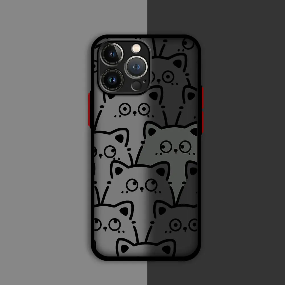 Lucky Cat Telefoonhoesje Voor Apple Iphone 16 11 13 15 12 14 Pro Max 7 X Xs 14 8 Plus 15 16 Pro Matte Hoes
